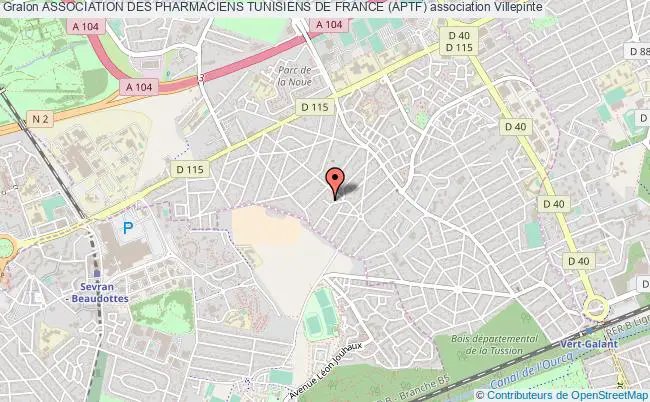 plan association Association Des Pharmaciens Tunisiens De France (aptf) Villepinte