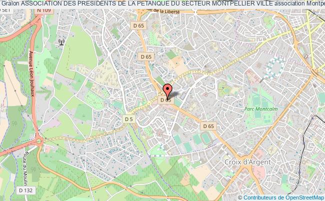 plan association Association Des Presidents De La Petanque Du Secteur Montpellier Ville Montpellier
