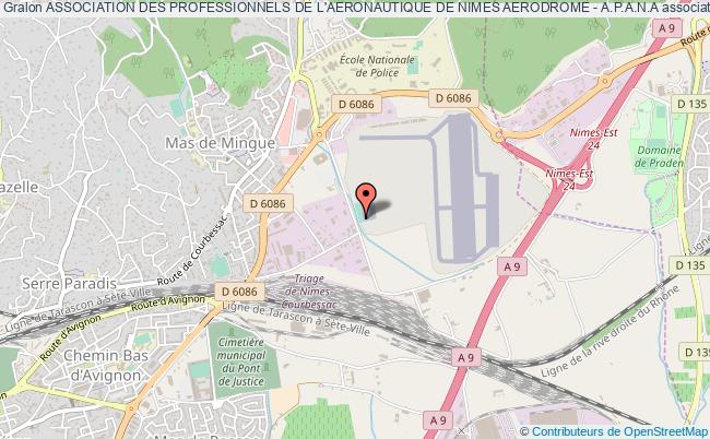 plan association Association Des Professionnels De L'aeronautique De Nimes Aerodrome - A.p.a.n.a Nîmes