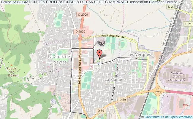 plan association Association Des Professionnels De Sante De Champratel Clermont-Ferrand