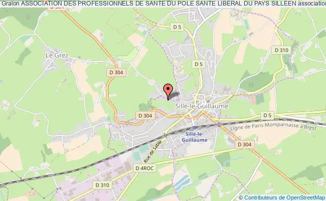 plan association Association Des Professionnels De Sante Du Pole Sante Liberal Du Pays Silleen Sillé-le-Guillaume
