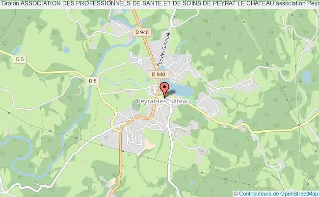 plan association Association Des Professionnels De Sante Et De Soins De Peyrat Le Chateau Peyrat-le-Château