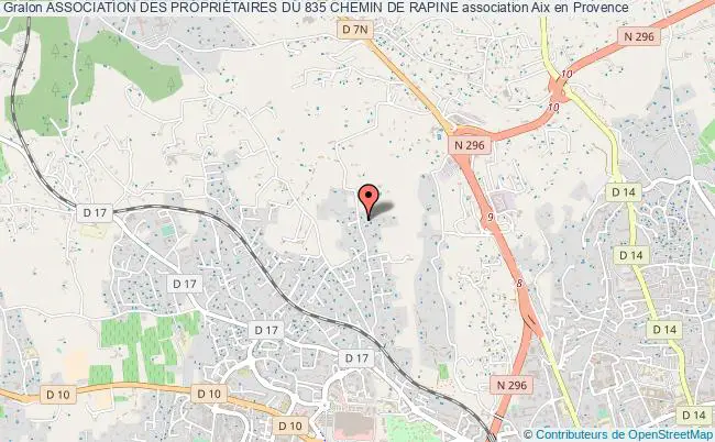 plan association Association Des PropriÉtaires Du 835 Chemin De Rapine Aix-en-Provence