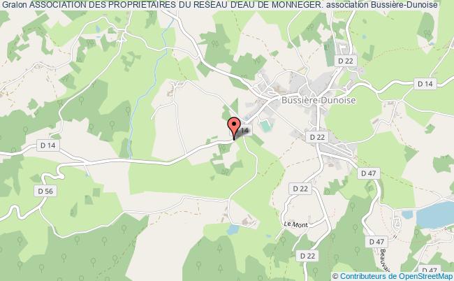 plan association Association Des Proprietaires Du Reseau D'eau De Monneger. Bussière-Dunoise