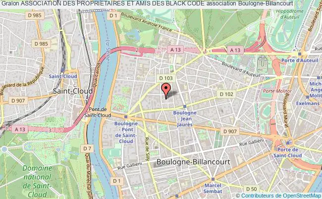 plan association Association Des Proprietaires Et Amis Des Black Code Boulogne-Billancourt