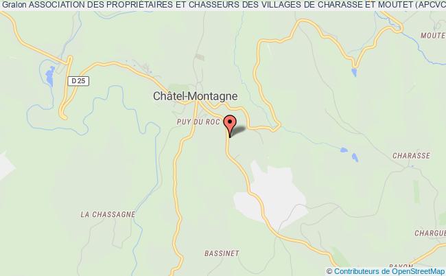 plan association Association Des PropriÉtaires Et Chasseurs Des Villages De Charasse Et Moutet (apcvcm) Châtel-Montagne