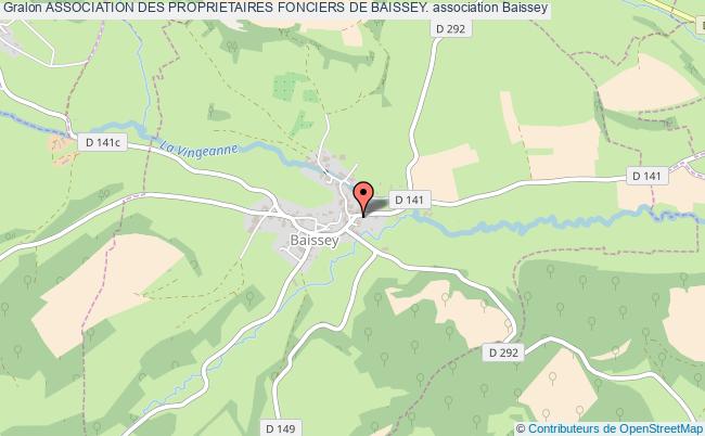plan association Association Des Proprietaires Fonciers De Baissey. Baissey