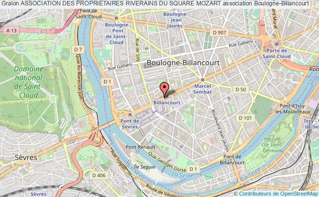 plan association Association Des PropriÉtaires Riverains Du Square Mozart Boulogne-Billancourt