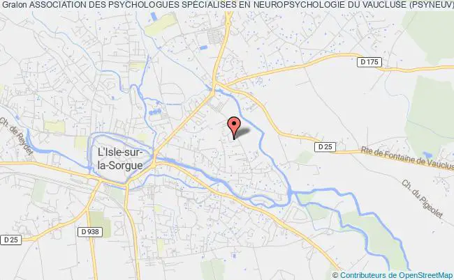 plan association Association Des Psychologues SpÉcialises En Neuropsychologie Du Vaucluse (psyneuv) Isle-sur-la-Sorgue