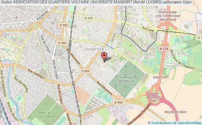 plan association Association Des Quartiers Voltaire Universite Mansart (avum Loisirs) Dijon