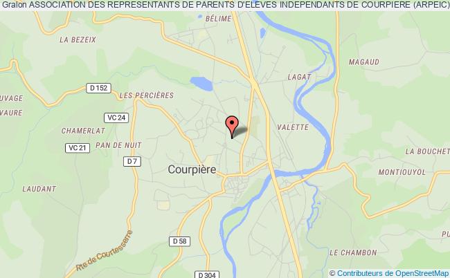 plan association Association Des Representants De Parents D'eleves Independants De Courpiere (arpeic) COURPIERE