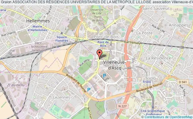 plan association Association Des RÉsidences Universitaires De La MÉtropole Lilloise Villeneuve-d'Ascq