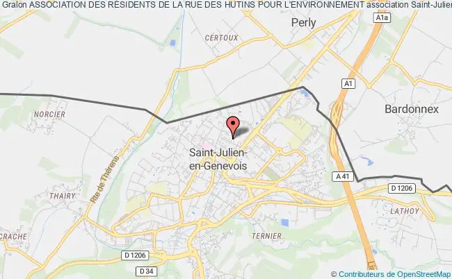 plan association Association Des RÉsidents De La Rue Des Hutins Pour L'environnement Saint-Julien-en-Genevois