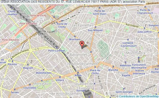 plan association Association Des Residents Du 57, Rue Lemercier 75017 Paris (adr 57) Paris