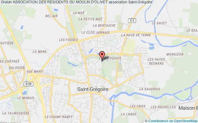 plan association Association Des Residents Du Moulin D'olivet Saint-Grégoire