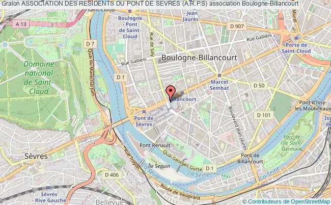 plan association Association Des Residents Du Pont De Sevres (a.r.p.s) Boulogne-Billancourt