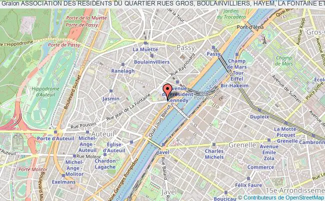 plan association Association Des Residents Du Quartier Rues Gros, Boulainvilliers, Hayem, La Fontaine Et Adjacentes - Clcv Paris
