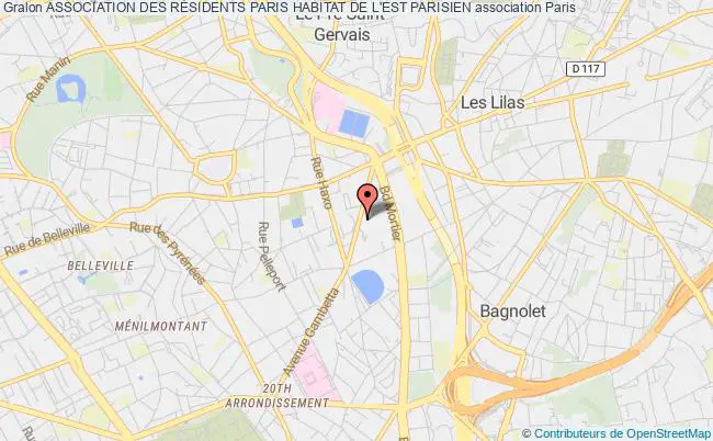 plan association Association Des RÉsidents Paris Habitat De L'est Parisien Paris
