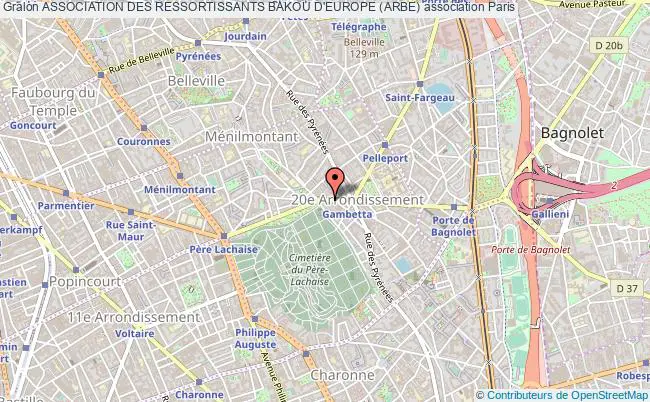 plan association Association Des Ressortissants Bakou D'europe (arbe) Paris