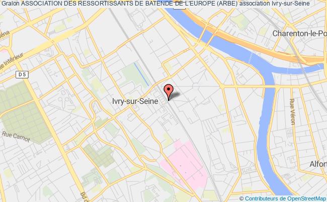 plan association Association Des Ressortissants De Batende De L'europe (arbe) Ivry-sur-Seine