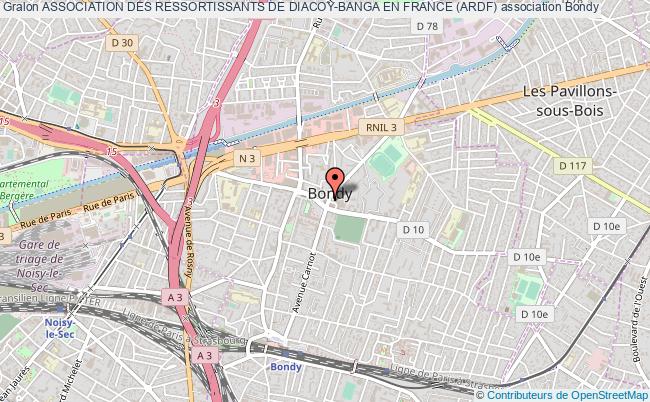 plan association Association Des Ressortissants De Diacoy-banga En France (ardf) Bondy