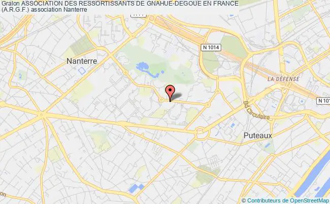 plan association Association Des Ressortissants De Gnahue-degoue En France
(a.r.g.f.) Nanterre