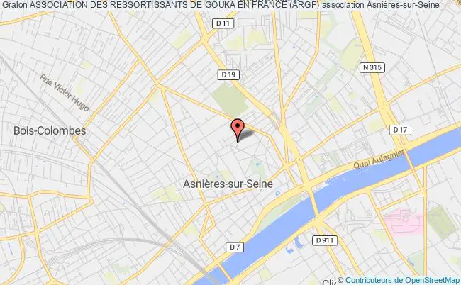 plan association Association Des Ressortissants De Gouka En France (argf) Asnières-sur-Seine
