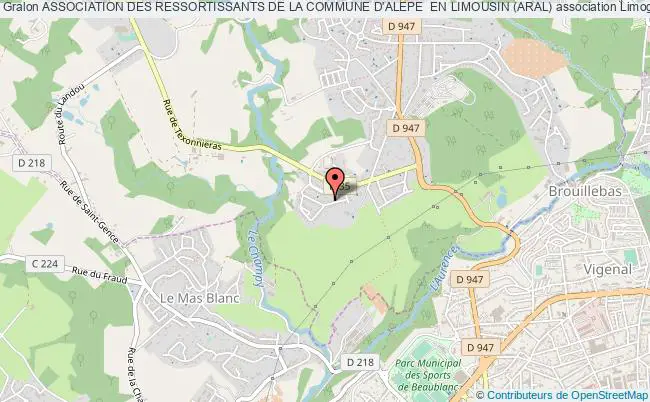 plan association Association Des Ressortissants De La Commune D'alepe  En Limousin (aral) Limoges