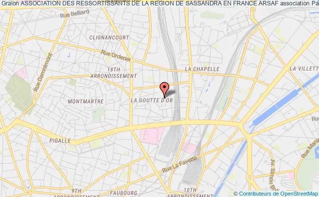 plan association Association Des Ressortissants De La Region De Sassandra En France Arsaf Paris