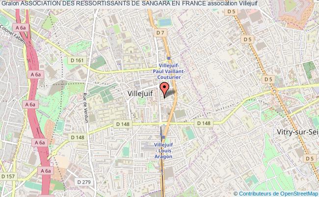 plan association Association Des Ressortissants De Sangara En France Villejuif