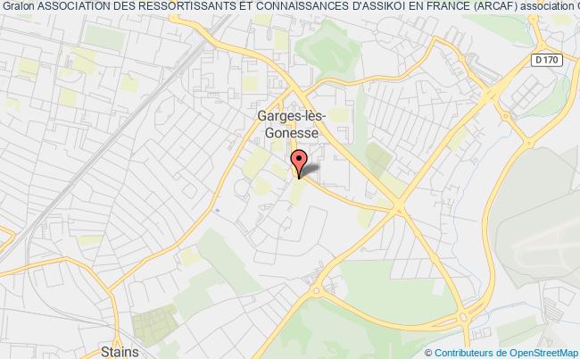plan association Association Des Ressortissants Et Connaissances D'assikoi En France (arcaf) Garges-lès-Gonesse