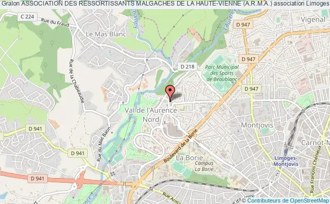 plan association Association Des Ressortissants Malgaches De La Haute-vienne (a.r.m.a.) Limoges