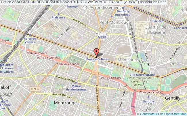 plan association Association Des Ressortissants Nigbi Watara De France (arnwf) Paris 14e