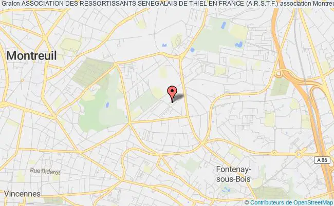 plan association Association Des Ressortissants Senegalais De Thiel En France (a.r.s.t.f.) Montreuil