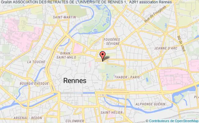 plan association Association Des Retraites De L'universite De Rennes 1,  A2r1 Rennes