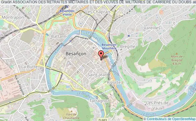 plan association Association Des Retraites Militaires Et Des Veuves De Militaires De Carriere Du Doubs Besançon