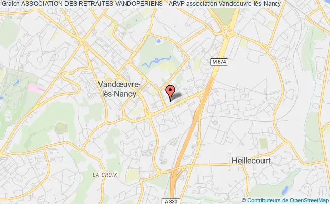 plan association Association Des Retraites Vandoperiens - Arvp Vandoeuvre-lès-Nancy