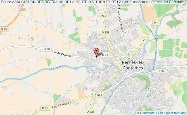 plan association Association Des Riverains De La Route D'althen Et De La Gare Pernes-les-Fontaines
