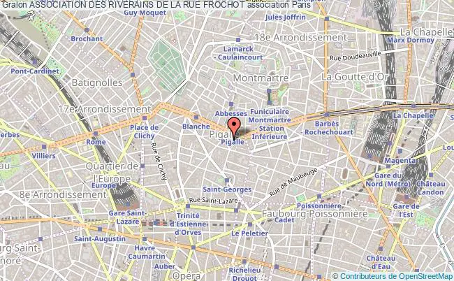 plan association Association Des Riverains De La Rue Frochot Paris