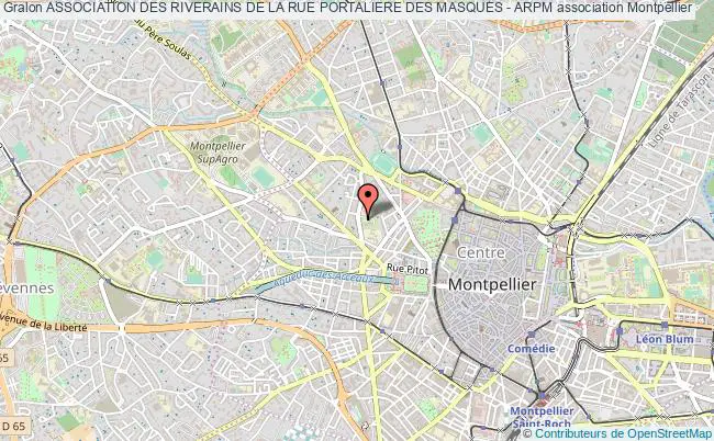 plan association Association Des Riverains De La Rue Portaliere Des Masques - Arpm Montpellier