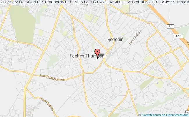 plan association Association Des Riverains Des Rues La Fontaine, Racine, Jean-jaures Et De La Jappe Faches-Thumesnil