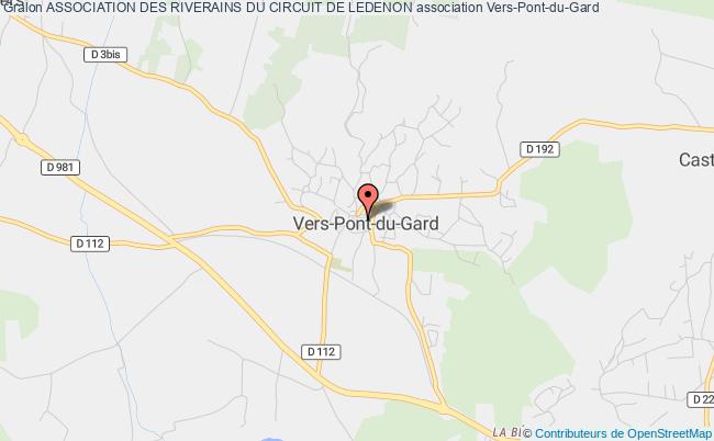 plan association Association Des Riverains Du Circuit De Ledenon Vers-Pont-du-Gard