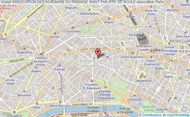 plan association Association Des Riverains Du Passage Saint Philippe Du Roule Paris