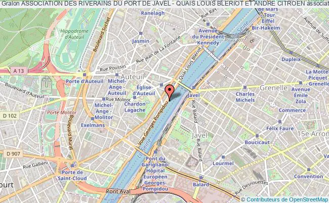 plan association Association Des Riverains Du Port De Javel - Quais Louis Bleriot Et Andre Citroen Paris 16e