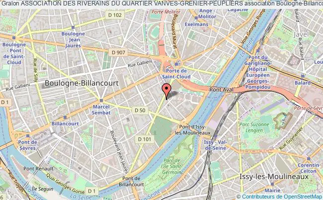 plan association Association Des Riverains Du Quartier Vanves-grenier-peupliers Boulogne-Billancourt