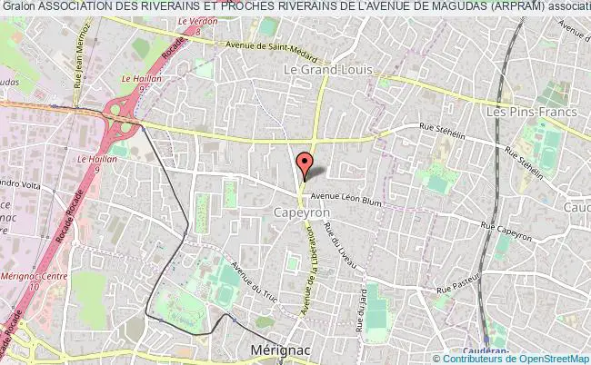 plan association Association Des Riverains Et Proches Riverains De L'avenue De Magudas (arpram) Mérignac