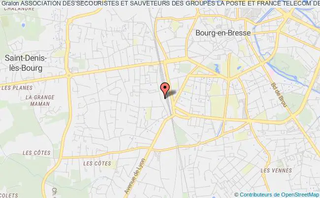plan association Association Des Secouristes Et Sauveteurs Des Groupes La Poste Et France Telecom De L'ain Bourg-en-Bresse