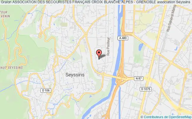 plan association Association Des Secouristes FranÇais Croix Blanche Alpes - Grenoble Seyssins