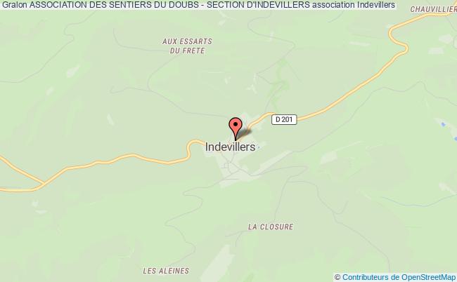 plan association Association Des Sentiers Du Doubs - Section D'indevillers Indevillers
