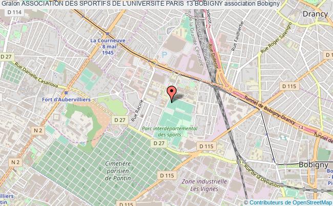 plan association Association Des Sportifs De L'universite Paris 13 Bobigny Bobigny